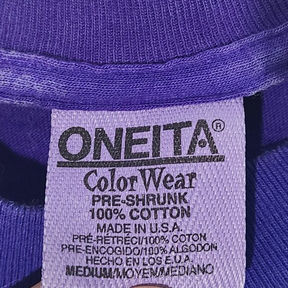 Vintage 90s Oneita Purple Mountian/Nature Medium T-Shirt Single Stitch USA - Picture 3 of 6